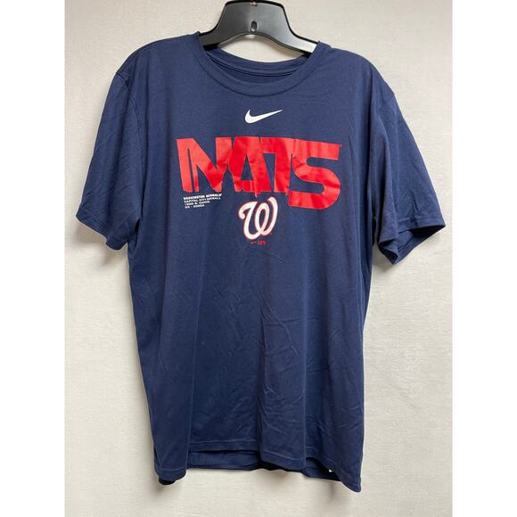 NIKE dri-fit tee Washington Nats‎ size large navy blue men’s t-shirt - Picture 1 of 6